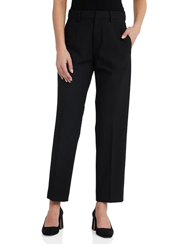 Image of Amazon Brand - Symbol Women's Tapered Fit Formal Trouser (Mid Rise | Ankle Length |Formal Pants | Office Wear) (Available in Plus Sizes)