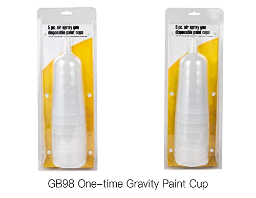 The Gb098 One-Time Gravity Paint Cup Is A One-Time Paint Cup Suitable For Male And Female Joints. The Transparent Paint Cup With Scale Is Light And Easy To Use. It Is A Good Helper For Painting Work. #TOP1