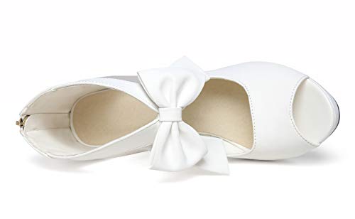 Image of GATUXUS Open Toe Women Platform High Heel Shoes Bows Strappy Sandals