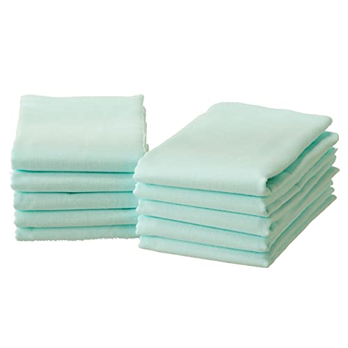 2重 ガーゼ フェイス 10枚セット フェイスタオル 日本製 泉州タオル(約35×84cm)ライトブルー