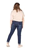 Nina Carter Damskie spodnie dżinsowe, duże rozmiary, ze stretchu, plus size, dżinsy UsedLook, Niebieski (P102-1), L Duże rozmiary