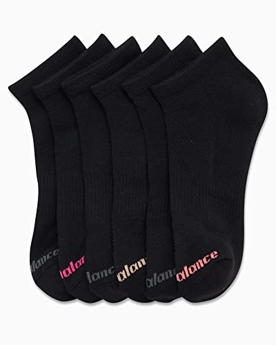 New Balance Women’s Athletic Socks – Cushioned Quarter Cut Ankle Socks (6 Pack), Size 4-10, Black #TOP3