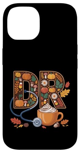 DR Doctor 秋 パンプキン スパイス コーヒー 聴診器 アート スマホケース iPhone 14 用