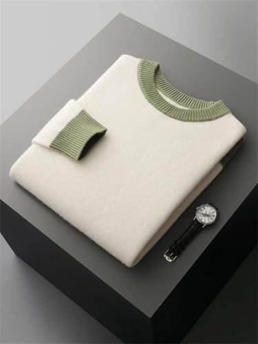 Men's Crew Neck Wool Pullover Merino Wool Sweater Business Casual Long Sleeve Sweater2