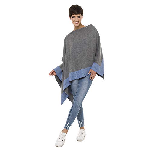 Women's Shawl Wrap Poncho Ruana Cape Cardigan Sweater Open Front for Fall Winter (PCS-6)