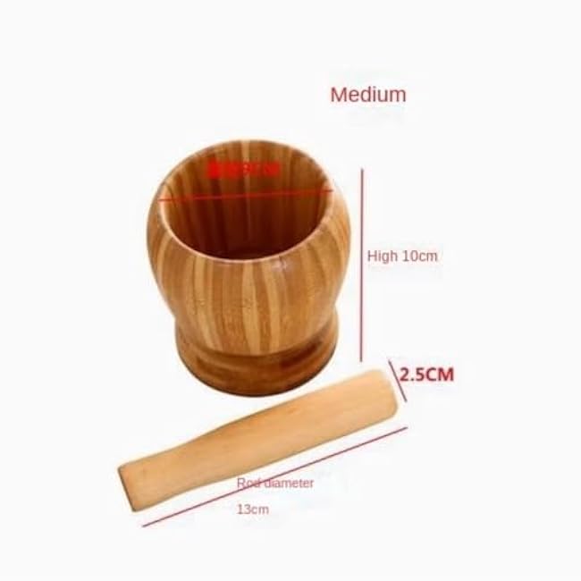 QUQUQ Mortar and Pestle Set Old Fashioned Garlic Pounder Garlic Masher Household Manual Grinder Pestle Set Seasoning Spice Tools