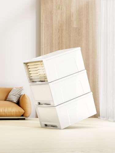 Cetomo Pudełko z szufladami, 50 l x 3, tworzywo sztuczne, pudełko do przechowywania z szufladami, możliwość układania w stos, szafa z szufladami do szafy na ubrania, sypialni, akademiku, biura, łatwe