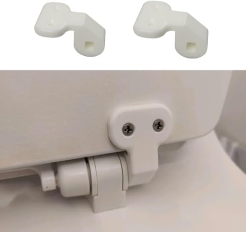 Replacement for Bemis Toilet Seat Hinges Compatible with Bemis/NextStep2 – Toilet Seat Hinge Bracket, Easy No-Tool Installation 2-Pack (White)