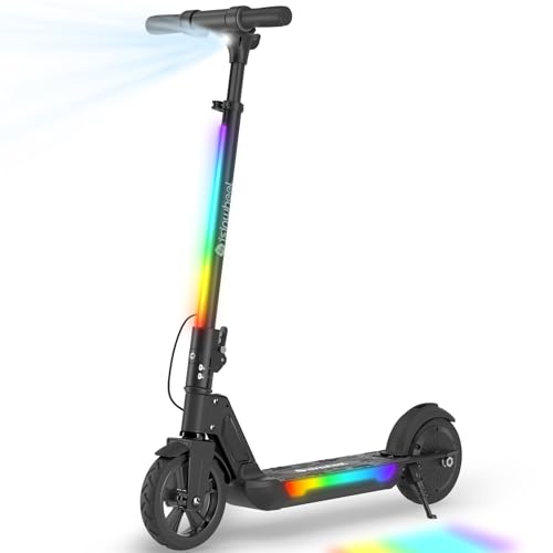 isinwheel S7 Electric Scooter for Kids Ages 8-14, 250W Foldable and 3 Adjustable Heights Kids Electric Scooter with 3 Speeds (5/8/12 Mph), Cruise Control, LED Display, Gift for Kid (Black)