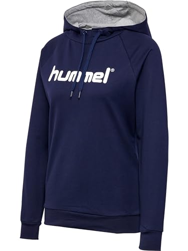 hummel Damen Kapuzenpullover HMLGO COTTON LOGO HOODIE, Marine, S,...