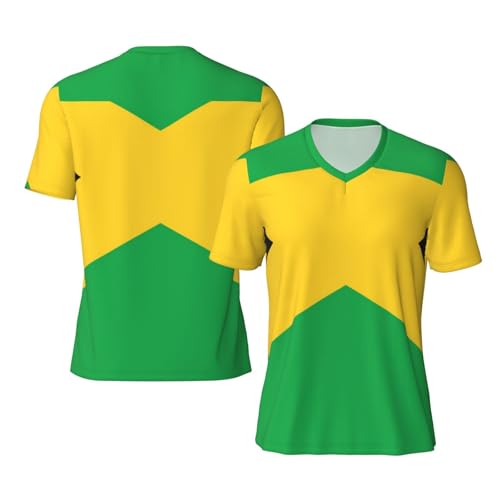 Stylish Athletic Sports Jersey Jamaica-Flag Men's Rugby Jersey Small