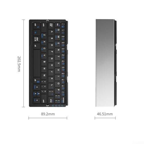 Teclado plegable inalámbrico portátil recargable con soporte magnético de bolsillo 2