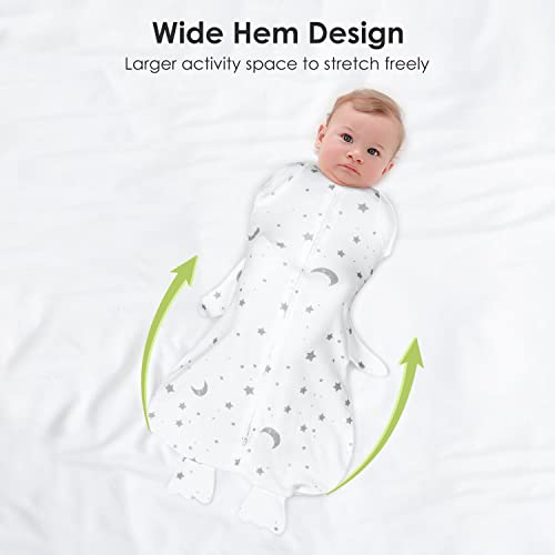 Beberoad Love 2 Pack Baby Sleep Sack - 100% Cotton Wearable Blankets For Newborns -2-Way Zipper For Easy Swaddling - Breathable And Lightweight Sleep Sacks - Suitable For Baby 0-3 Months #TOP2