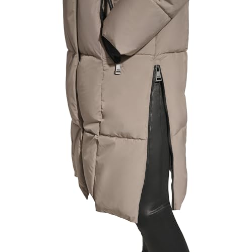 Image of DKNY Women's Hooded Long Down Alternative Puffer Jacket, Black, Large