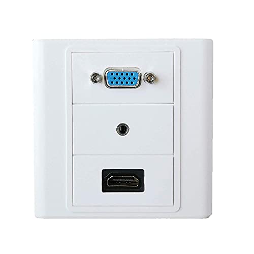 Image of HDMI /VGA /AUX Multimedia Modular Wall Socket Face Plate Socket Plug Jack Cable or Adapter for Home /Office. (HDMI /VGA /AUX)