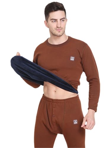 Image of Mens Thermal Basic Set for Winter wear (Upper+Lower)| Round Nack | Long Sleeve | Fit to Comfort | Extra Warm in Side Layer | Authentic Product | for Chilled Weather Thermal |