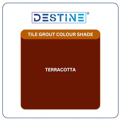 Image of DESTINE READY-TO-MIX inchTILE GROUT inch (16 COLOURS) (ALL PACKS: 100 Gm,250 Gm,400 Gm,800 Gm,1 Kg), Waterproof, Crack Filler, Cement Based Tile Gap Filler (3 Kg, Terracotta)