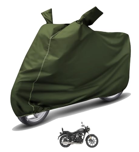 Image of Auto Hub Waterproof Bike Cover Compatible with RE Meteor 350 Dustproof, UV Protection Two Wheeler Bike Meteor 350 Cover - Green