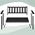 ACUEL 50" Poly Lumber HDPE Outdoor Bench Patio Seating, Black, 2 Pack