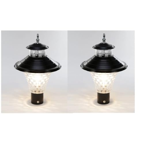 Image of Areezo Waterproof Outdoor Gate Light for Main Gate Pillar - Modern LED /Holder Based Lamp for Home, Garden & Balcony (Pack of 3, Jalwa Black)