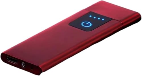 Encendedor recargable USB rojo ultra delgado portátil