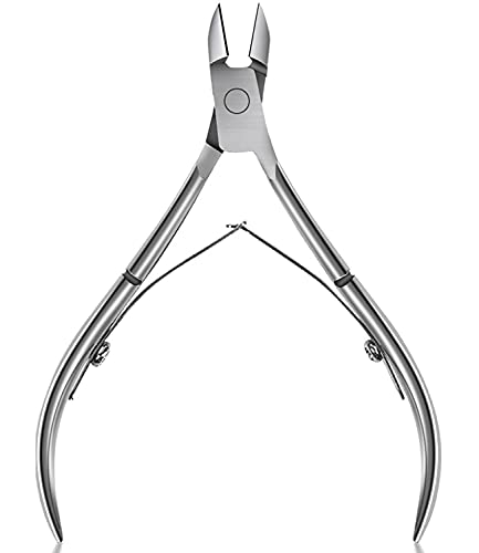 Cuticle Cutter Nippers - BUVE Non-slip Cuticle Trimmer Clipper Professional Stainless Steel Cuticle Remover Scissors Pedicure Manicure Tools for Fingernails (Cuticle nipper, Stainless steel)
