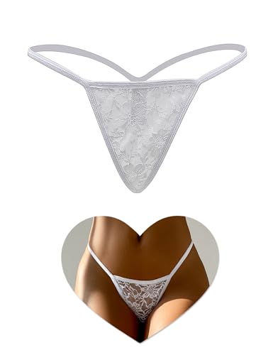 sunshinelady Mini String Femme Sexy Chic Hot Ficelle String Dentelle Grande Taille Basse Culotte Transparente sans Couture Tanga Invisible sous Vetements Feminins G...