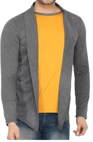 Men Casual wear Regular Fit Open Cardigan with Inner Full Sleeve Shrug for Men-picture-44