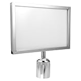 Parliky Marco Porta Letreros A3 de Acero Inoxidable Plata Soporte Vertical Doble Cara para Control de Multitudes Barreras de y Guías para Eventos Aeropuertos y Conciertos
