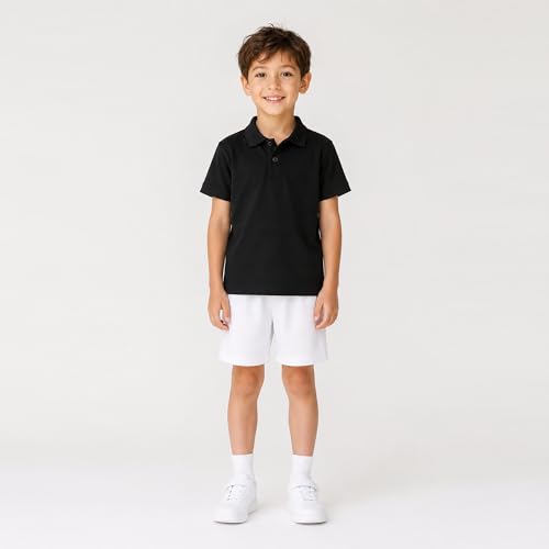 Image of Mud Kingdom Boys Polo Shirt Short Sleeve School Uniform Pique Polo Summer