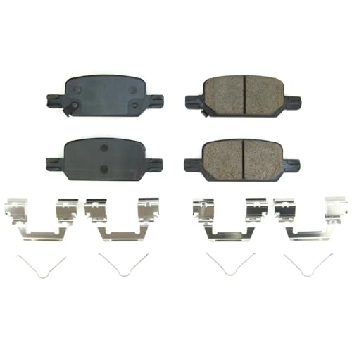 Image of PowerStop Rear Brake Pads for Chevrolet Colorado 2021-22 | GMC Canyon 2021-22 - Z17 Ceramic Brake Pads with Installation Hardware, 17-2370