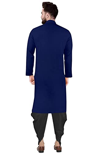 Image of Trustous Mens Cross Kurta Dhoti Set In Cotton