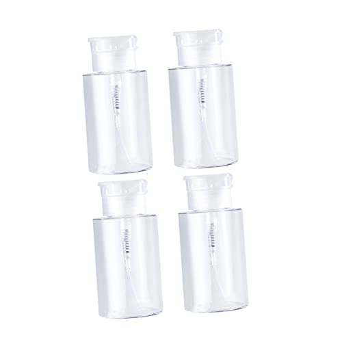 EPIGEIST 4 piezas Botellas Dispensadoras de Loción Recargables de Botellas de Viaje con Bomba de Presión y Tapa Transparente Envases Vacíos para Líquidos Práctico y Duradero para Camping y