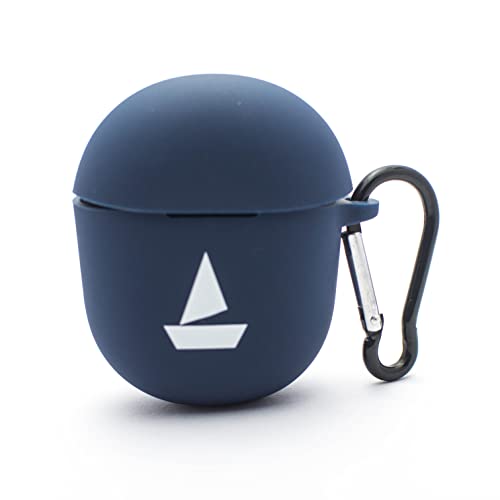 Image of Protective Soft Silicone Case Cover with Hook Compatible with bAot Airdope 381 /383 (Cover Only) (Blue-Logo)