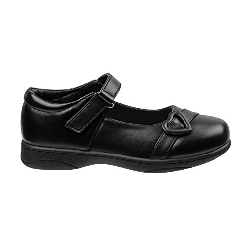 Girl's Mary Jane School Uniform Shoes (Toddler/Little Girl/Big Girl), Size 4 Big Kid, Black Hearts3