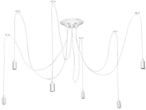 Lustre araignée E27 à 6 lampes suspension rétro vintage pour plafond de salon
