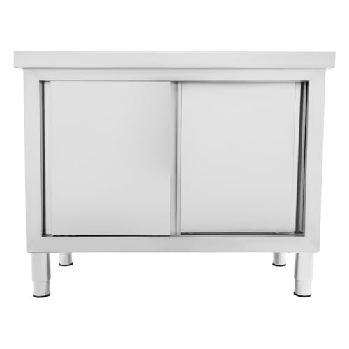 Table de travail en acier inoxydable durable avec meuble inférieur premium - 2
