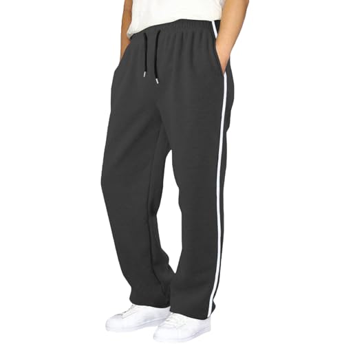 Pantalones deportivos elásticos de pierna ancha para niñas holgados con cintura alta
