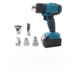 UTTASU Kabellose Heißluftpistole 21V mit LCD-Display, einstellbare Temperatur & 5 Düsen, Tragbare Heißluftstation für DIY, Farbentfernung und Auftauen