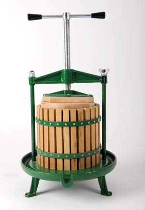 Vigo Presses 12 Litre Apple and Fruit Press – Make Wine and Cider at Home – Sturdy Cast Iron and Solid Beech Wood Construction – Includes Free Cider Making Booklet and Grease