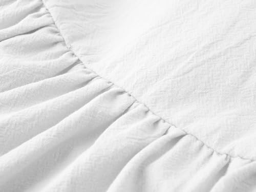 Dutebare Toddler Girls Dress Cotton Linen Ruffle Halter Sleeveless Kids Casual Summer Beach Party Dresses White 110 thumb #3
