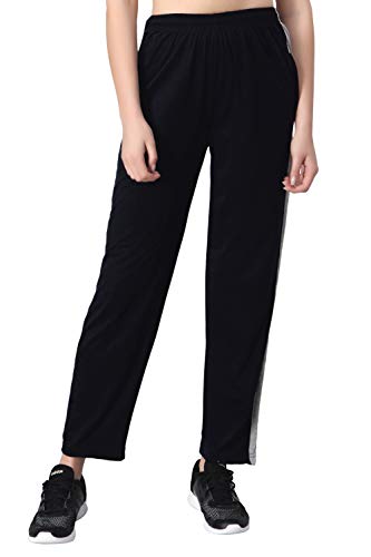 Image of Fflirtygo Women's Cotton Track Pants, Joggers for Women, Women�s Leisure Wear, Night Wear Pajama, Grey with Zip Pockets�for Sports Gym Athletic Training Workout