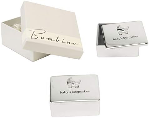 Bambino Baby Gifts. Baby's Christening plaquƩ argent-BoƮte souvenir avec Landau dƩcoratif