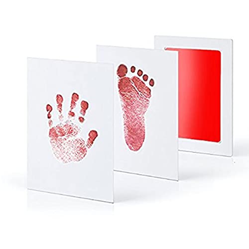 yeacher Kit de impressão de mão de pegada sem tinta para bebê, almofadas de tinta de toque limpo par