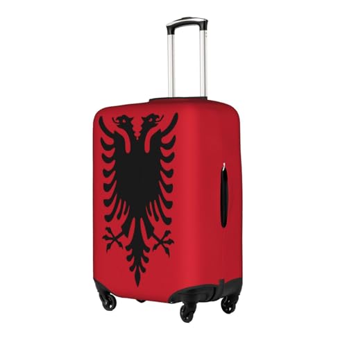 Albania National Flag Luggage Suitcase Cover, Stretchable Protection Luggage Stylish Suitcase Covers Medium2