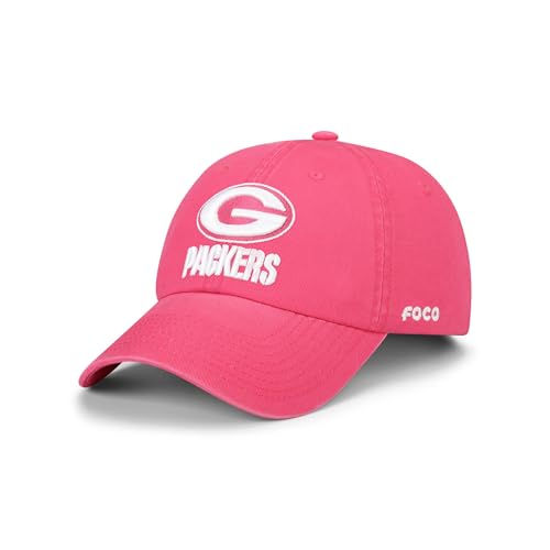 FOCO Green Bay Packers NFL Magenta & White Casual Cap - Magenta