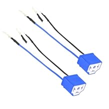 2PCS H4 HB2 9003 Wiring Harness Headlight Socket, 16AWG Headlight Connector, Pigtail Socket Wiring Harness Female Plug, Fog Light Accessories Blue