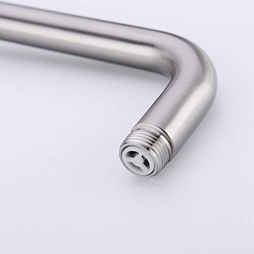 16 Inch Shower Extension Arm Brushed Nickel, 90 Degree Rain Shower Head Arm With Flange, Long Shower Arm For Fixed Shower Head, Wall Mounted Shower Head Extender #TOP2
