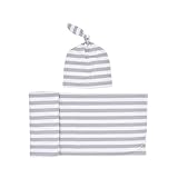 Kinderdecken für Neugeborene, Babys, gestreifte Wickelmütze und weiche Schlafdecke, Wickelset, Kleidung für Babys und Kinder Gr. Large, B