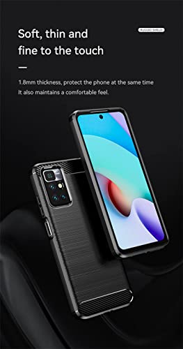 Image of NPRC Hybrid Ultra Slim Protective Case TPU Non-Slip Carbon Fiber Texture Shockproof Case Cover for Redmi Note 11T - Black